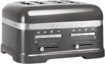 Kitchenaid Toaster Für 4 Scheiben Mit Sandwich-Zange - Artisan - Retro Toast Machine - Verschiedene Funktionen Und Bräunungsstufen - Medallion Silber