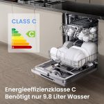Midea SV 5.14K14C Geschirrspüler Vollintegriert 60Cm, 14 Maßgedecke, Spülmaschine Unterbaufähig Mit WIFI, 8 Programme, 44 Db, Automatische Türöffnung, 0-24H Startverzögerung, Silber