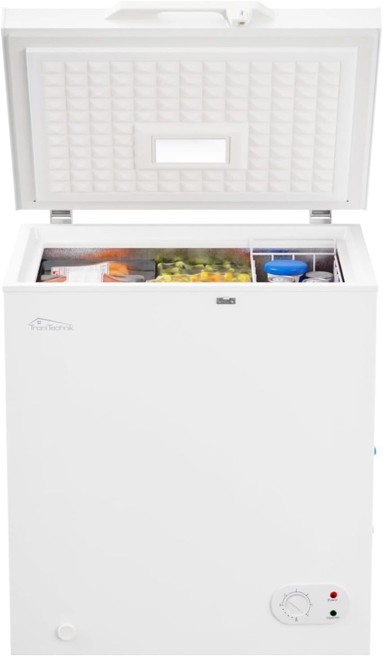 Tronitechnik® Gefriertruhe Kühltruhe BORGAR PRO Mit 2In1 Gefrier- Und Kühlfunktion | 160 Liter, 184Kwh/Jahr, 85Cm Hoch, Geringe Lautstärke | Led-Licht | Rollen | Kindersicherung Durch Schloss | Weiß