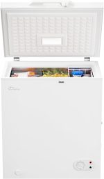 Tronitechnik® Gefriertruhe Kühltruhe BORGAR PRO Mit 2In1 Gefrier- Und Kühlfunktion | 160 Liter, 184Kwh/Jahr, 85Cm Hoch, Geringe Lautstärke | Led-Licht | Rollen | Kindersicherung Durch Schloss | Weiß