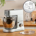 Moulinex Masterchef QA810D Planetary Knetmaschine, 6,7 Liter, Küchenmaschine Mit Schneebesen, Schneebesen, Knethaken, 1500 W, 8 Geschwindigkeitsstufen