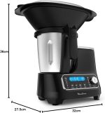 Moulinex HF4568 Clickchef Multifunktions-Küchenmaschine | 12 Geschwindigkeiten + Pulse | 5 Automatik-Programme + Manueller Modus | 3,6 L | Integrierte Waage | Dampfgaraufsatz + Rezeptbuch | Schwarz