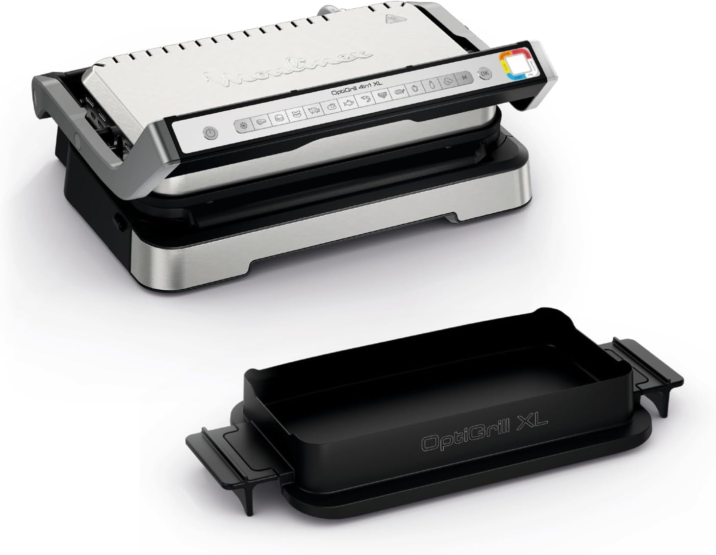 Moulinex Optigrill 4In1 XL, Elektrogrill, Grill Und Ofen in Einem Gerät, Volle Mahlzeit, Kapazität 6-8 Personen, Kochanzeige, 12 Automatische Programme, Antihaftplatten, GI784D