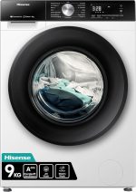 Hisense WF3S9043BW3 Waschmachine Mit Dampffunkunktion, 9 Kg, 1400 U,Min, Wifi, Connectlife, Power Jetwash, Anti-Allergie Programm, Aqua Stop, Auto Wash, Quick Wash, EEK A-30 Prozent