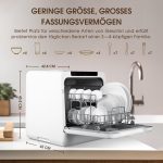 HAVA Tischgeschirrspüler, Mini-Geschirrspüler Mit 8 Programmen | Mini-Spülmaschine Mit Kindersicherung & Startzeitvorwahl, 5 L Wassertank – Kein Anschluss Nötig, Ideal Für Wohnmobil & Küche