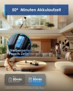Tineco Floor One S9 Artist Stilvoller Nass Trockensauger, 22000Pa Nasssauger, 360° Smoothdrive, Anti-Tangle, 85°C Flashdry, 50Min Laufzeit, Beidseitige Reinigung, 180° Lay-Flat Staubsauger