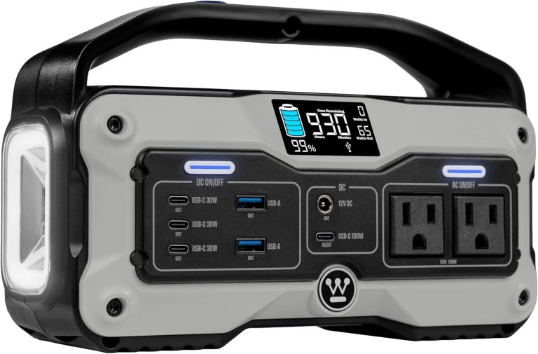 Westinghouse Igen400S Tragbarer Stromerzeuger Und Solargenerator Mit LED- Und Dc-Ausgang Für Camping, Zuhause, Reisen, Innen Und Außen (Solarpanel Nicht Enthalten)