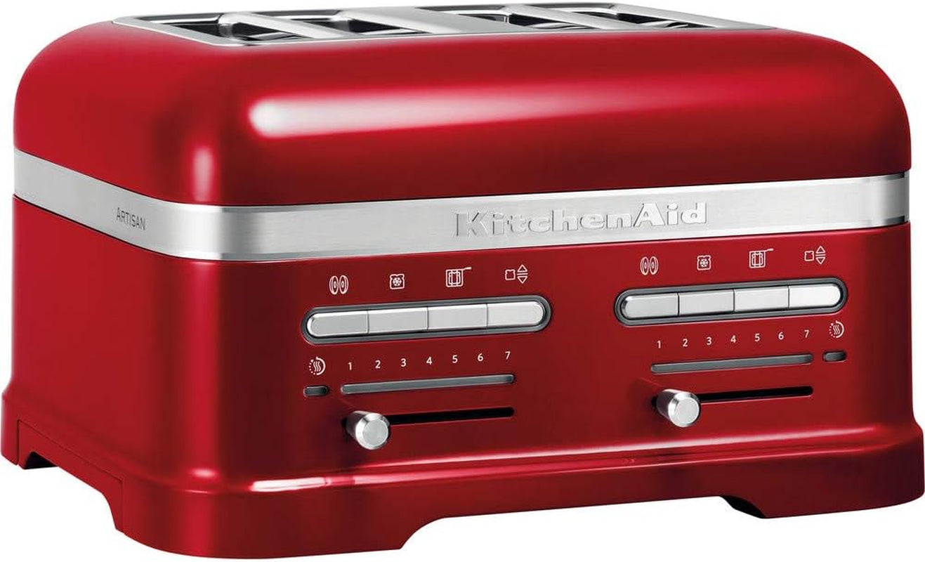 Kitchenaid Toaster Für 4 Scheiben Mit Sandwich-Zange - Artisan - Retro Toast Machine - Verschiedene Funktionen Und Bräunungsstufen - Medallion Silber