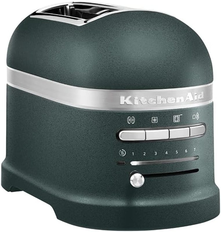 Kitchenaid Toaster Für 4 Scheiben Mit Sandwich-Zange - Artisan - Retro Toast Machine - Verschiedene Funktionen Und Bräunungsstufen - Medallion Silber