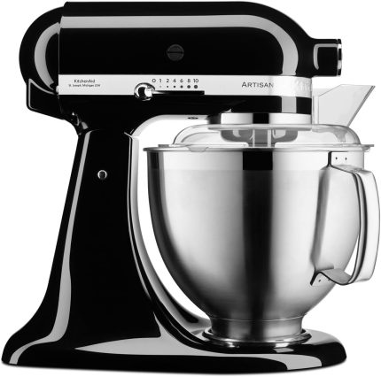 Kitchenaid Küchenmaschine - Artisan - Kippbarem Food Processor - Teigknetmaschine Mit 2 Schüsseln Und 3 Zubehör Aus Edelstahl - 4.8 L - Gusseisen Schwarz
