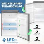 Bomann® Kühlschrank Mit Gefrierfach | 109 Liter | Energieeffizient, Leise & Kompakt | 2 Ablagen, Obst- & Gemüsefach | 4-Sterne-Gefrierfach | Türanschlag Wechselbar | KS 7251 Inox