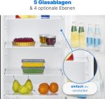 Bomann® Kühlschrank Ohne Gefrierfach | Energieklasse D | 143Cm | 5 Ablagen | 0°C ~ +8°C | Leise 39Db | Getränkekühlschrank | 242L Flaschenkühlschrank | Kühlschrank Groß | VS 7363 Schwarz-Inox