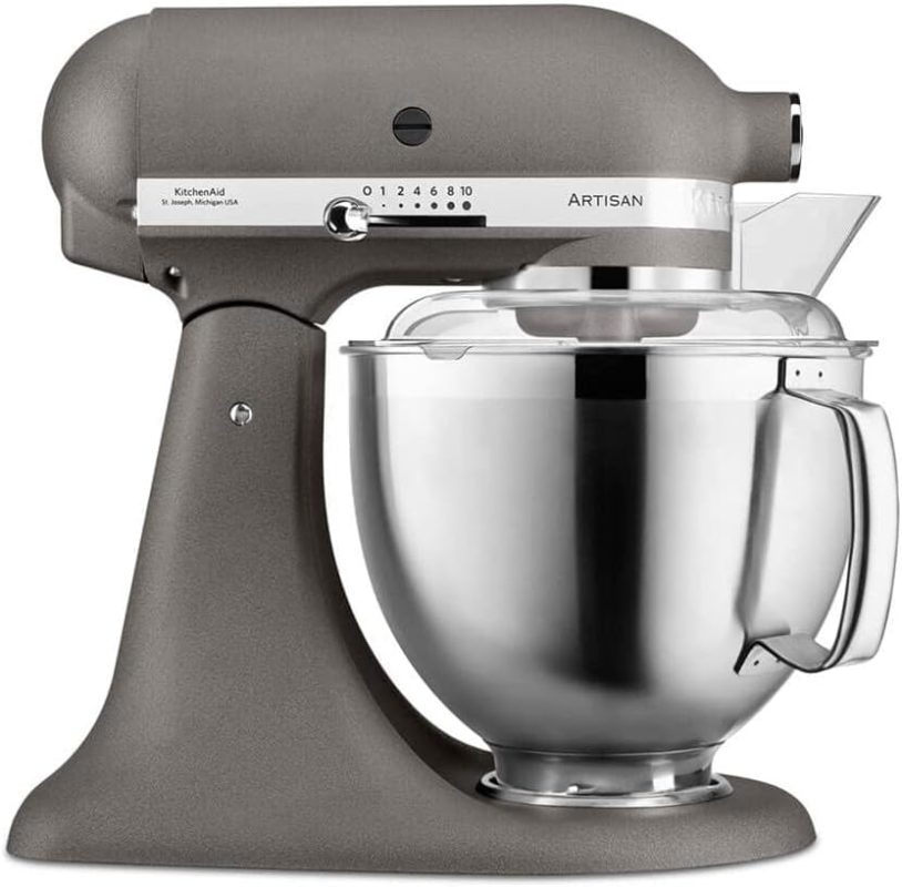 Kitchenaid Küchenmaschine - Artisan - Kippbarem Food Processor - Teigknetmaschine Mit 2 Schüsseln Und 3 Zubehör Aus Edelstahl - 4.8 L - Gusseisen Schwarz