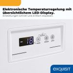 Exquisit GT5400-HE-041E Gefriertruhe - 371 L Truhe Mit Schnellgefrieren | Großer Gefrierschrank in Weiß - 36 Std. Lagerzeit Bei Störung - Digitale Steuerung - Leise 39 Db - Inklusive Rollen