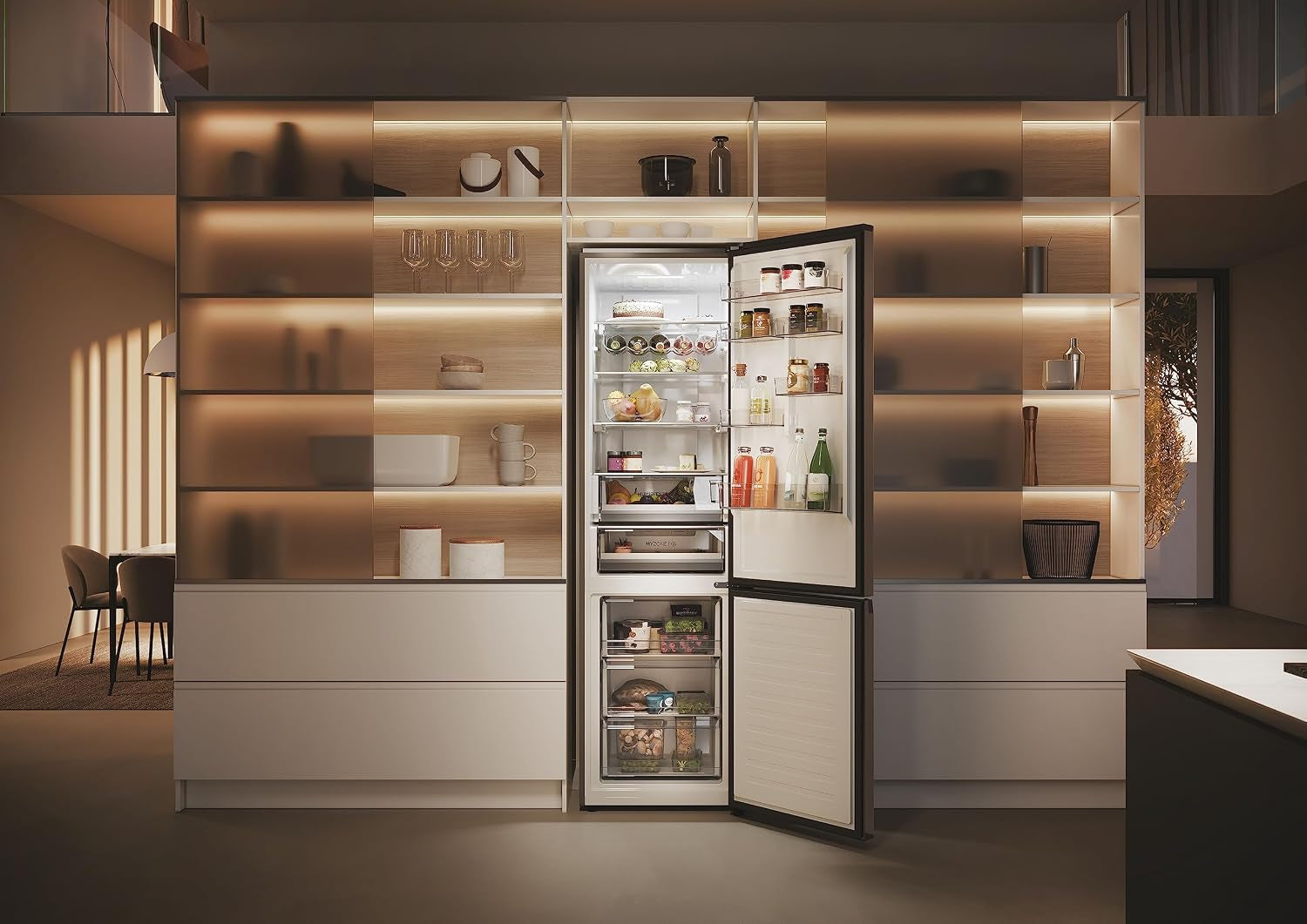 Haier Kühl Gefrierkombination 2D 60 SERIE 5 PRO HDPW5620ANPD I 2,05 M, No Frost I Energieeffizienzklasse a I Kühlschrank Mit Gefrierfach Freistehend, Fassungsvermögen 409L I Wi-Fi, Smarte Kühlfächer