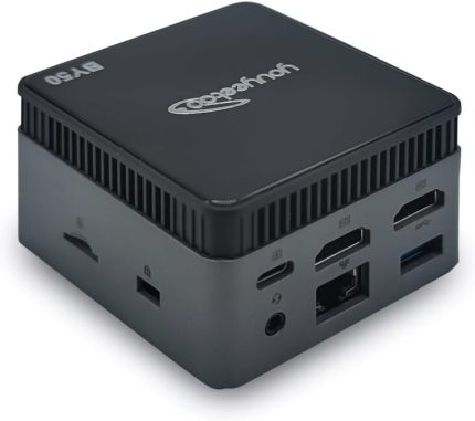Waypondev BY53 Intel Alder Lake N150 Mini Computer, Windows 11 Pro Mini PC, LPDDR5 RAM, Supports Dual 4K Display, Wifi5/Bt5 Gbe for Office Home Theater Gaming (12GB RAM + 256G SSD)