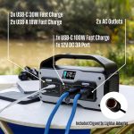 Westinghouse Igen400S Tragbarer Stromerzeuger Und Solargenerator Mit LED- Und Dc-Ausgang Für Camping, Zuhause, Reisen, Innen Und Außen (Solarpanel Nicht Enthalten)