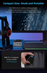Waypondev BY53 Intel Alder Lake N150 Mini Computer, Windows 11 Pro Mini PC, LPDDR5 RAM, Supports Dual 4K Display, Wifi5/Bt5 Gbe for Office Home Theater Gaming (12GB RAM + 256G SSD)