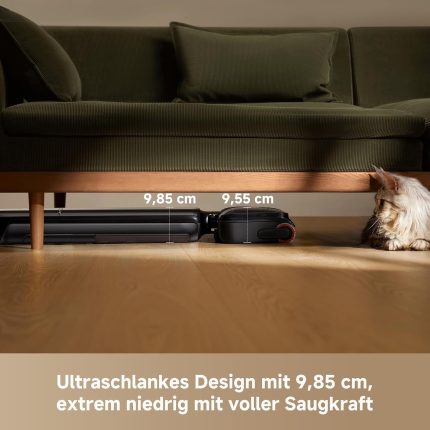 DREAME T12 Pro-A Nass- Und Trockensauger, Ultraschlanke 9,85 Cm, 25.000 Pa Saugkraft, Heißwäsche Bei 95 °C Selbstreinigung, Trocknung Durch Heißluft Bei 95 °C, Kein Verheddern, Streifenfreie Reinigung