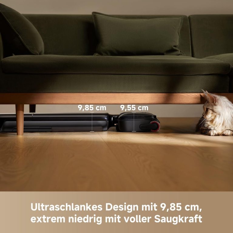 DREAME T12 Pro-A Nass- Und Trockensauger, Ultraschlanke 9,85 Cm, 25.000 Pa Saugkraft, Heißwäsche Bei 95 °C Selbstreinigung, Trocknung Durch Heißluft Bei 95 °C, Kein Verheddern, Streifenfreie Reinigung