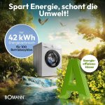 Bomann® Waschmaschine 6Kg | Max. 1000 U/Min. | 5 Jahre Motor-Garantie | Bürstenloser Dc-Motor: Effizient, Leise Und Langlebig | Temperatur Bis Zu 90°C | 16 Programme | Washing Machine | WA 7161