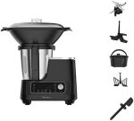 Moulinex HF4568 Clickchef Multifunktions-Küchenmaschine | 12 Geschwindigkeiten + Pulse | 5 Automatik-Programme + Manueller Modus | 3,6 L | Integrierte Waage | Dampfgaraufsatz + Rezeptbuch | Schwarz