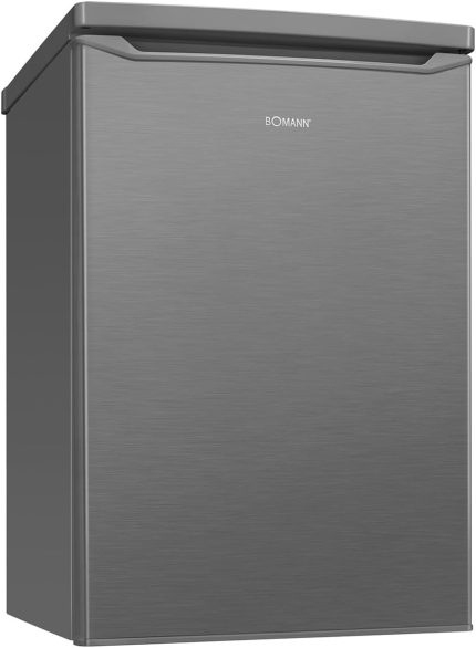 Bomann® Kühlschrank Mit Gefrierfach | 109 Liter | Energieeffizient, Leise & Kompakt | 2 Ablagen, Obst- & Gemüsefach | 4-Sterne-Gefrierfach | Türanschlag Wechselbar | KS 7251 Inox