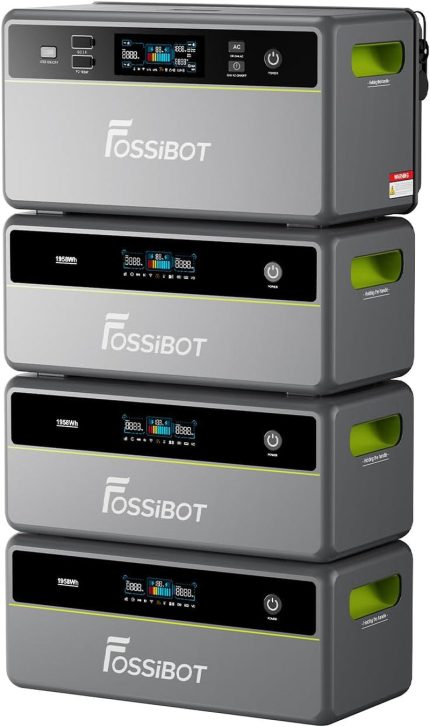 Fossibot FBP1200 Balkonkraftwerk Mit Speicher All-In-One, 1,98Kwh LFP Akku, MPPT 2000W Solareingang, 1200W AC, Mikroinverter, 6500 Ladezyklen, 125 Erweiterbarer Stromspeicher Powerstation, Plug&Play