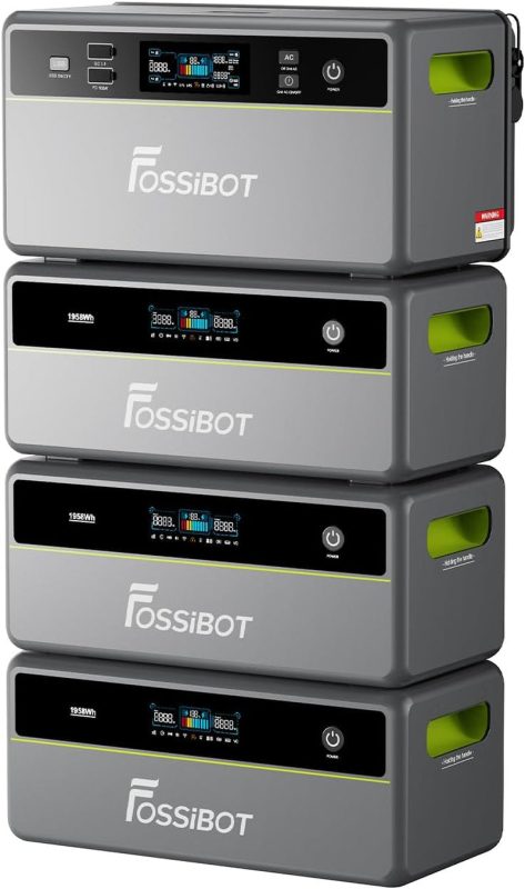 Fossibot FBP1200 Balkonkraftwerk Mit Speicher All-In-One, 1,98Kwh LFP Akku, MPPT 2000W Solareingang, 1200W AC, Mikroinverter, 6500 Ladezyklen, 125 Erweiterbarer Stromspeicher Powerstation, Plug&Play