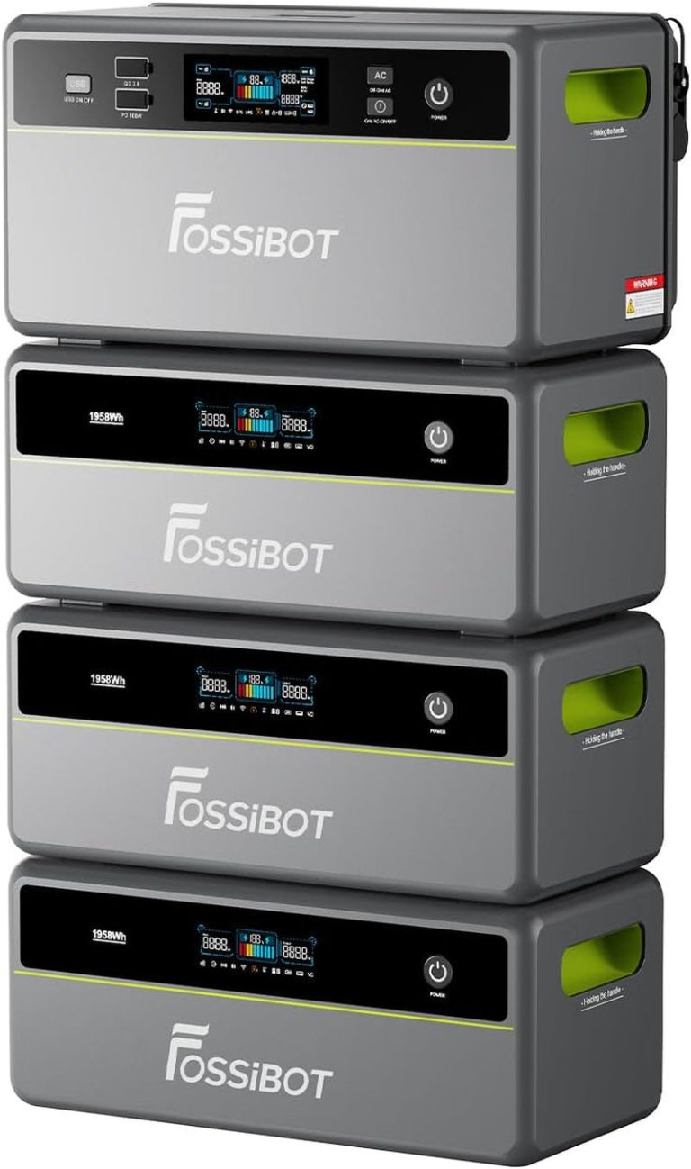 Fossibot FBP1200 Balkonkraftwerk Mit Speicher All-In-One, 1,98Kwh LFP Akku, MPPT 2000W Solareingang, 1200W AC, Mikroinverter, 6500 Ladezyklen, 125 Erweiterbarer Stromspeicher Powerstation, Plug&Play