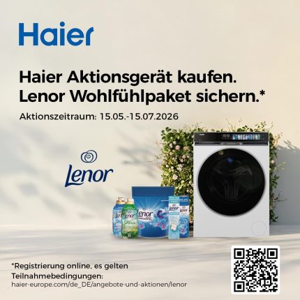 Haier Frontlader Waschmaschine 13Kg I G7 Serie I a -40%, Große Kapazität, Flüsterleiser Direktantrieb, Automatik- Und Expressprogramm, Vollwasserschutz, Hygiene-Technologien, Wi-Fi I HW130-B14667U1