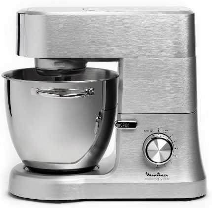 Moulinex Masterchef QA810D Planetary Knetmaschine, 6,7 Liter, Küchenmaschine Mit Schneebesen, Schneebesen, Knethaken, 1500 W, 8 Geschwindigkeitsstufen