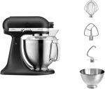 KitchenAid Artisan 5KSM185PS Küchenmaschine | 4,8L + 3L Schüssel | Edelstahl-Zubehör | 300W