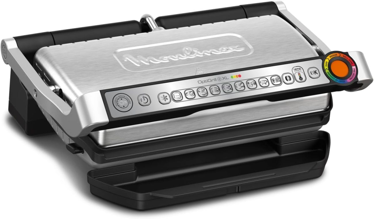 Moulinex Optigrill 4In1 XL, Elektrogrill, Grill Und Ofen in Einem Gerät, Volle Mahlzeit, Kapazität 6-8 Personen, Kochanzeige, 12 Automatische Programme, Antihaftplatten, GI784D
