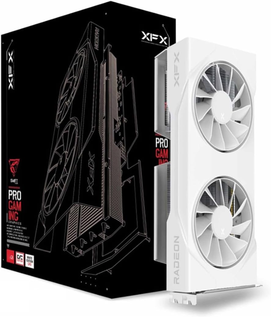 610ccyp1zwL._AC_SL1500 XFX Speedster SWFT AMD Radeon RX 9060 XT OC White | 16GB GDDR6 | RDNA 4 | 4K Gaming – Bild 1
