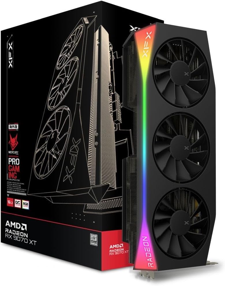 61GYVASwu2L._AC_SL1500 XFX Mercury AMD Radeon RX 9070XT OC Gaming Edition 16GB GDDR6 Grafikkarte RX-97TRGBBBA (Mercury Edition) – Bild 1