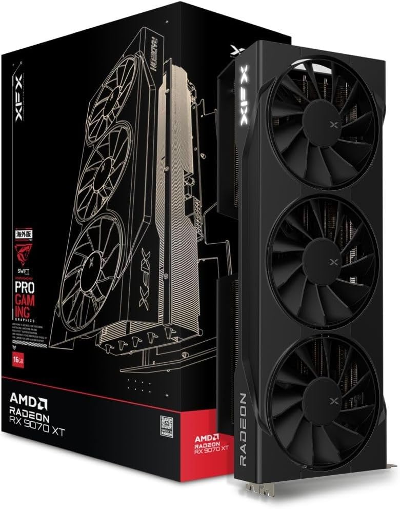 61Ktllk8BvL._AC_SL1500 XFX Swift AMD Radeon RX 9070 XT Gaming Edition 16GB GDDR6 Grafikkarte RX-97TSWF3BA (Swift Edition) – Bild 1