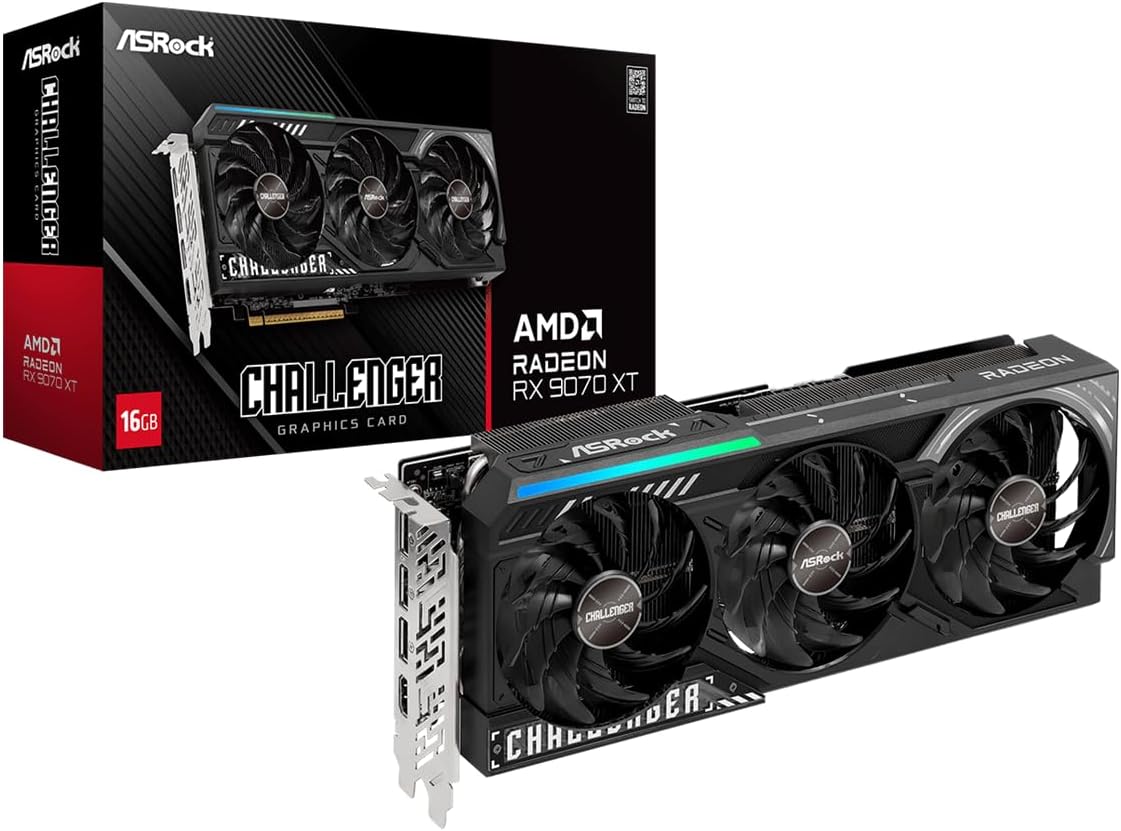 61ch6FkfsXL._AC_SL1200 ASRock AMD Radeon RX 9070 XT 16GB GDDR6 | Challenger & Taichi White | RDNA 4 | PCIe 5.0 | 4K Gaming – Bild 1