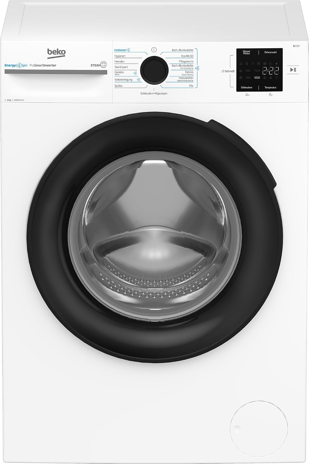 61dm9a6XnRL._AC_SL1500 Beko b300 Frontlader Waschmaschine | 7kg - 10kg | 1400 U/Min | Dampffunktion | Klasse A – Bild 1