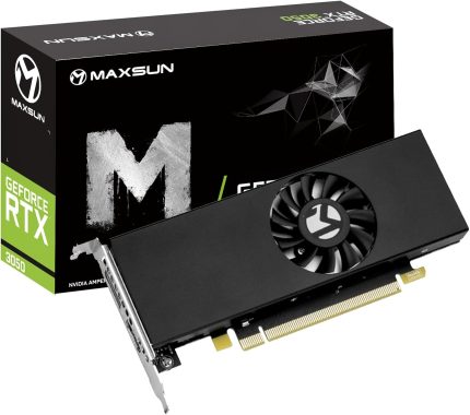 Maxsun NVIDIA GeForce RTX 3050 Slim Low Profile | 6GB GDDR6 | RTX 3050 Mini | PCIe 4.0 | Low Power 70W