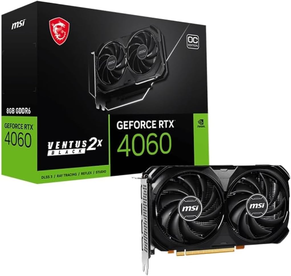 61q0rsE3ezL._AC_SL1500 MSI GeForce RTX 4060 Ventus 2X & Gaming X | 8GB GDDR6 | Ada Lovelace | DLSS 3 | 1080p Gaming – Bild 1