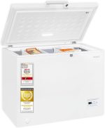 Exquisit GT5400-HE-041E Gefriertruhe - 371 L Truhe Mit Schnellgefrieren | Großer Gefrierschrank in Weiß - 36 Std. Lagerzeit Bei Störung - Digitale Steuerung - Leise 39 Db - Inklusive Rollen
