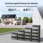Fossibot FBP1200 Balkonkraftwerk Mit Speicher All-In-One, 1,98Kwh LFP Akku, MPPT 2000W Solareingang, 1200W AC, Mikroinverter, 6500 Ladezyklen, 125 Erweiterbarer Stromspeicher Powerstation, Plug&Play