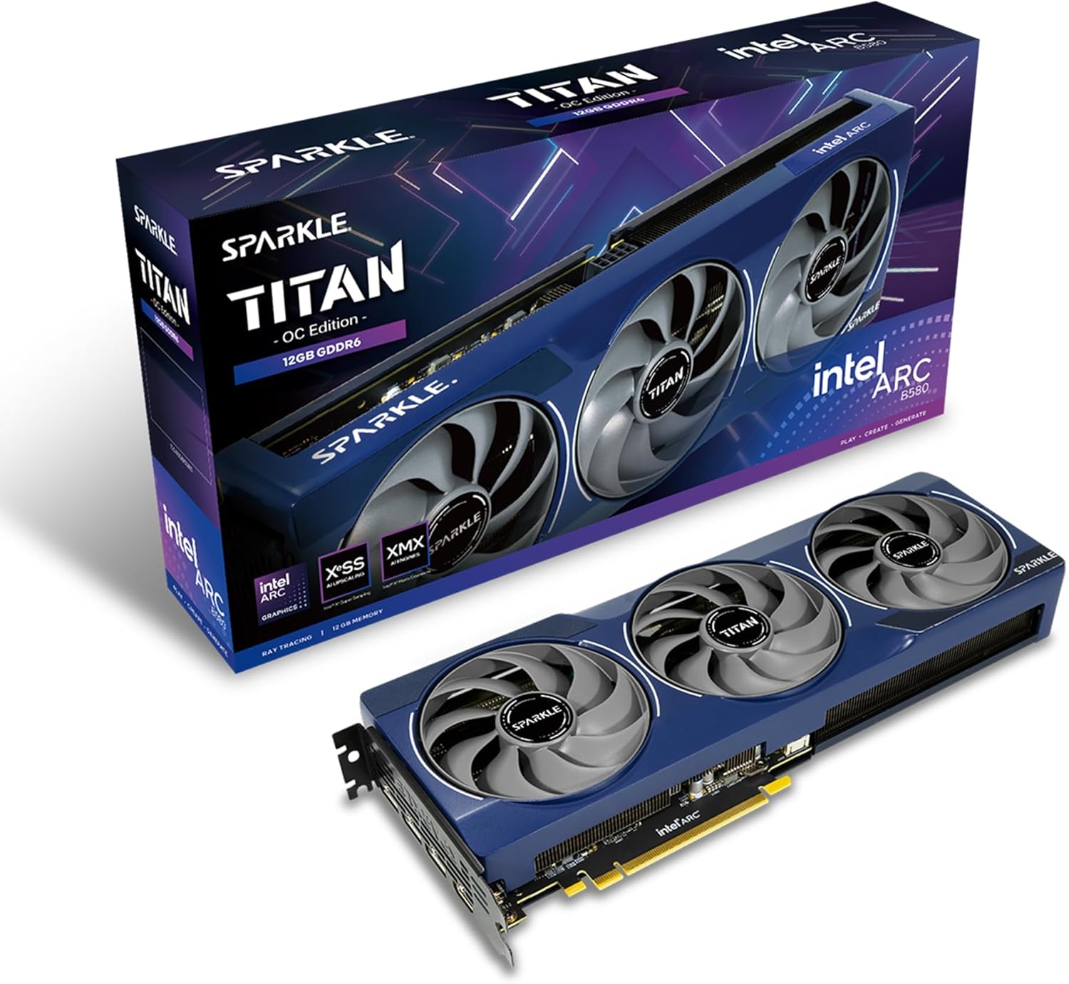 7130pk1Eh0L._AC_SL1500 Sparkle Intel Arc B580 TITAN OC 12GB GDDR6 | SB580T-12GOC | Triple-Fan | TORN Cooling 2.0 – Bild 1