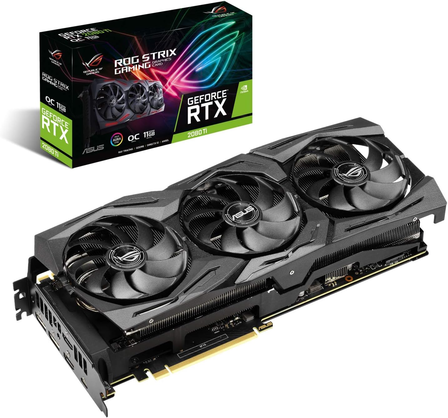 71FQlR_4FnL._AC_SL1500 ASUS ROG Strix GeForce RTX 2080 Ti OC Edition 11GB GDDR6 Grafikkarte 90YV0CC0-M0NM00 (ROG Strix Edition) – Bild 1