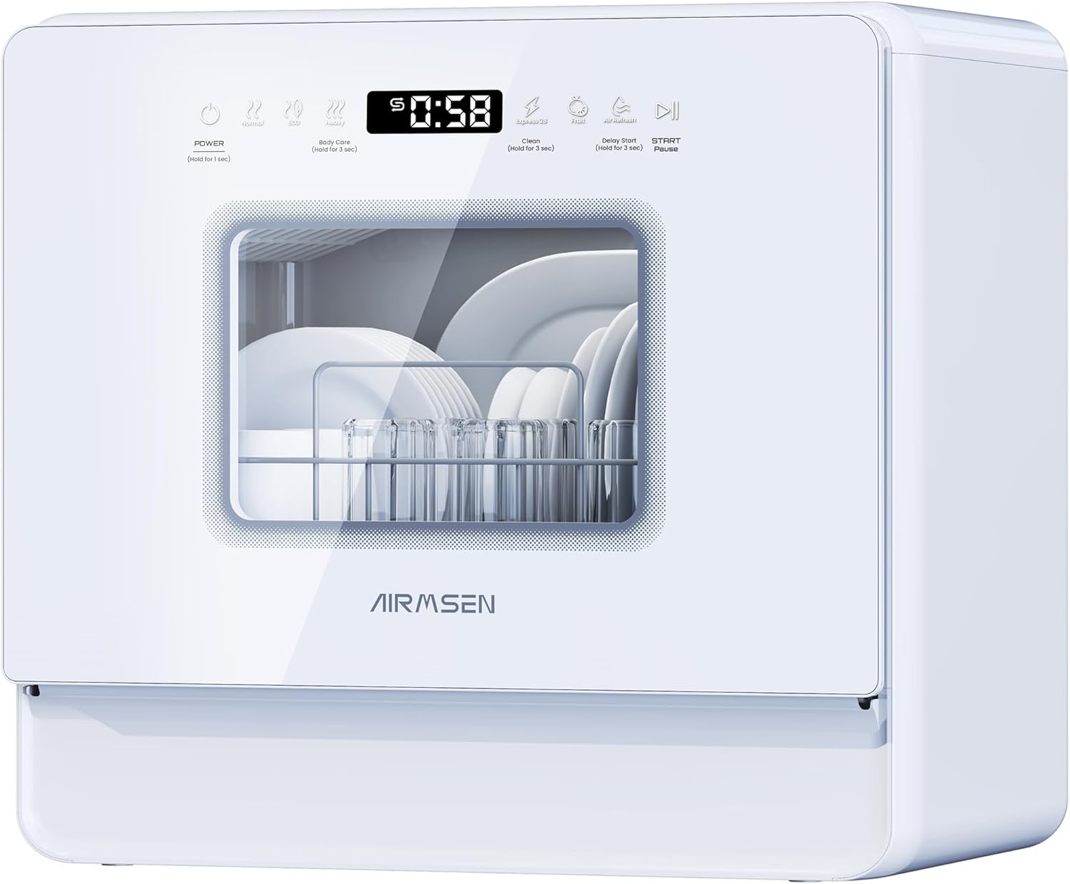 71cBpYD6uuL._AC_SL1500 AIRMSEN ZMW-DTHA01 Mini-Geschirrspüler | 5 Maßgedecke | 5L Wassertank | 75°C Hygiene | Klasse E – Bild 1