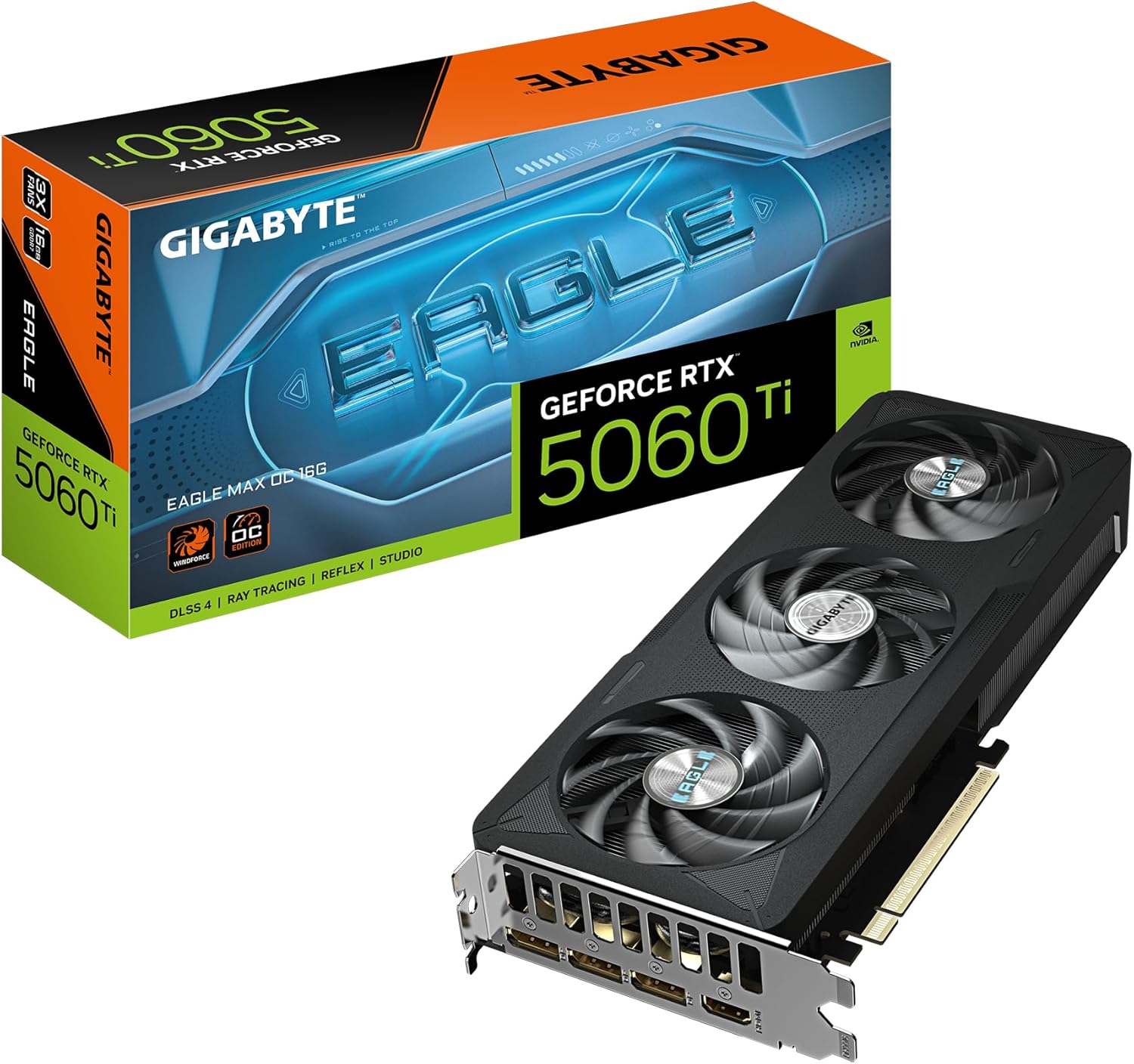 71d2DTg6rJL._AC_SL1500 GIGABYTE GeForce RTX 5060 Ti Eagle MAX OC 16G | GV-N506TEAGLEMAX OC-16GD | 16GB GDDR7 | Blackwell | Triple-Fan – Bild 1