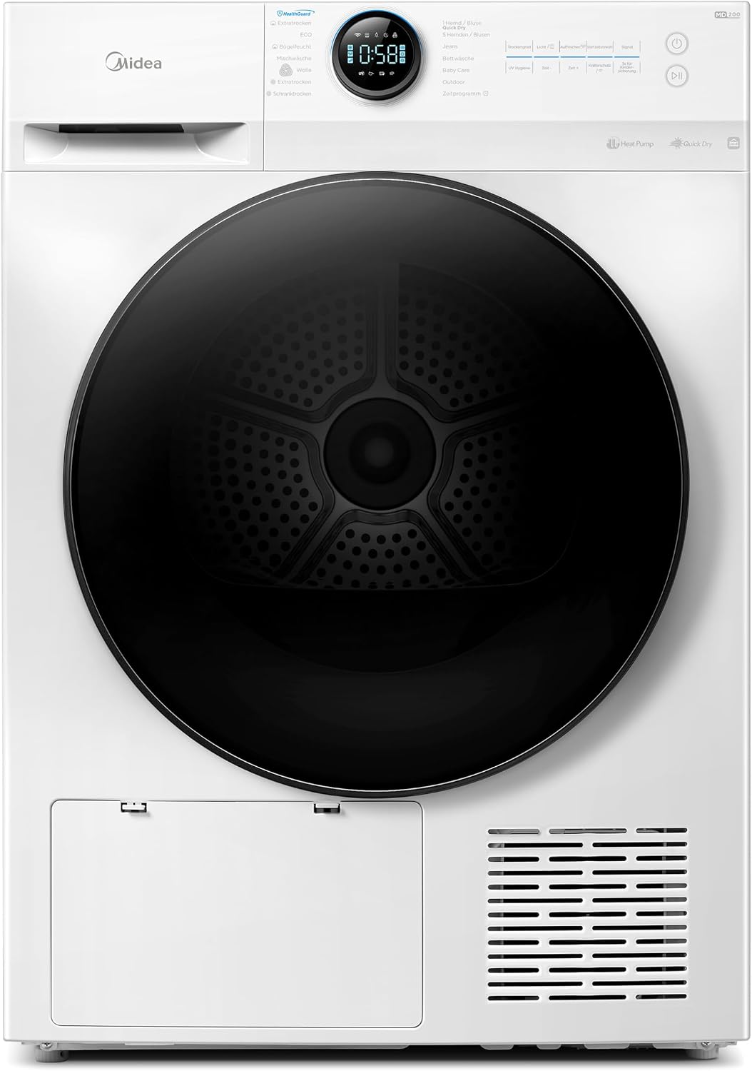 71mcLhVBOLL._AC_SL1500 Midea MD20EH Wärmepumpentrockner | 8kg - 10kg | UV-Hygiene | Woolmark | Klasse A+++ – Bild 1