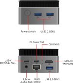 Waypondev BY53 Intel Alder Lake N150 Mini Computer, Windows 11 Pro Mini PC, LPDDR5 RAM, Supports Dual 4K Display, Wifi5/Bt5 Gbe for Office Home Theater Gaming (12GB RAM + 256G SSD)