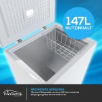 Tronitechnik® Gefriertruhe Kühltruhe BORGAR PRO Mit 2In1 Gefrier- Und Kühlfunktion | 160 Liter, 184Kwh/Jahr, 85Cm Hoch, Geringe Lautstärke | Led-Licht | Rollen | Kindersicherung Durch Schloss | Weiß